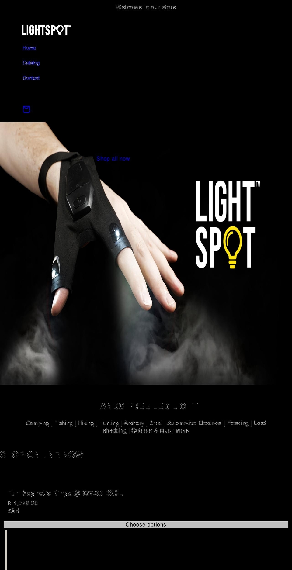 lightspot.co.za shopify website screenshot