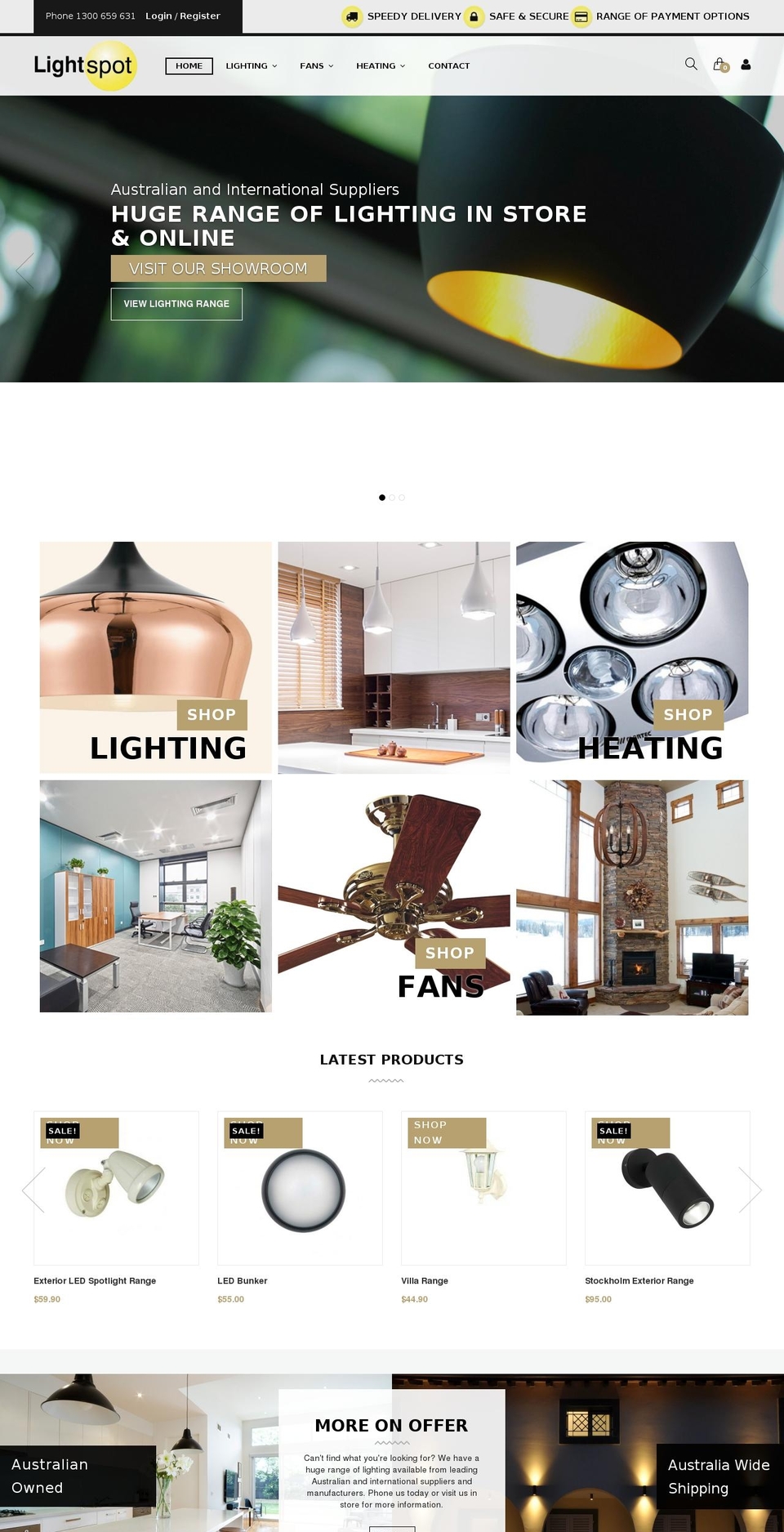 lightspot.com.au shopify website screenshot