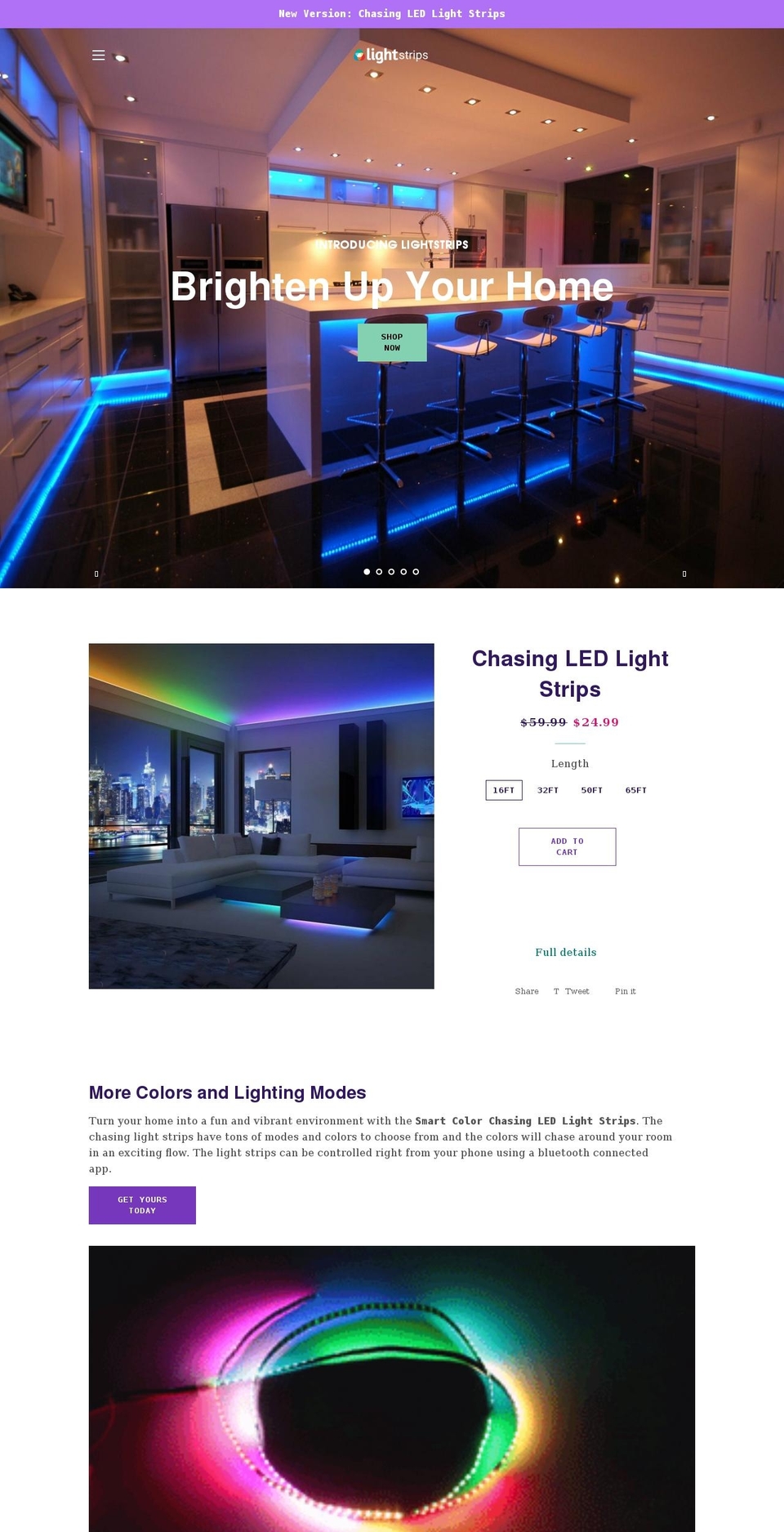 lightstrips.co shopify website screenshot