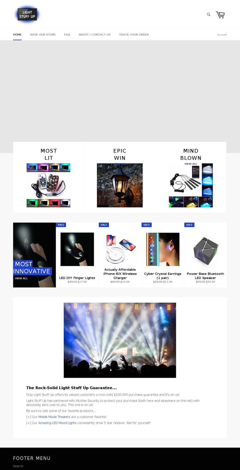 lightstuffup.com — Shopify storefront screenshot
