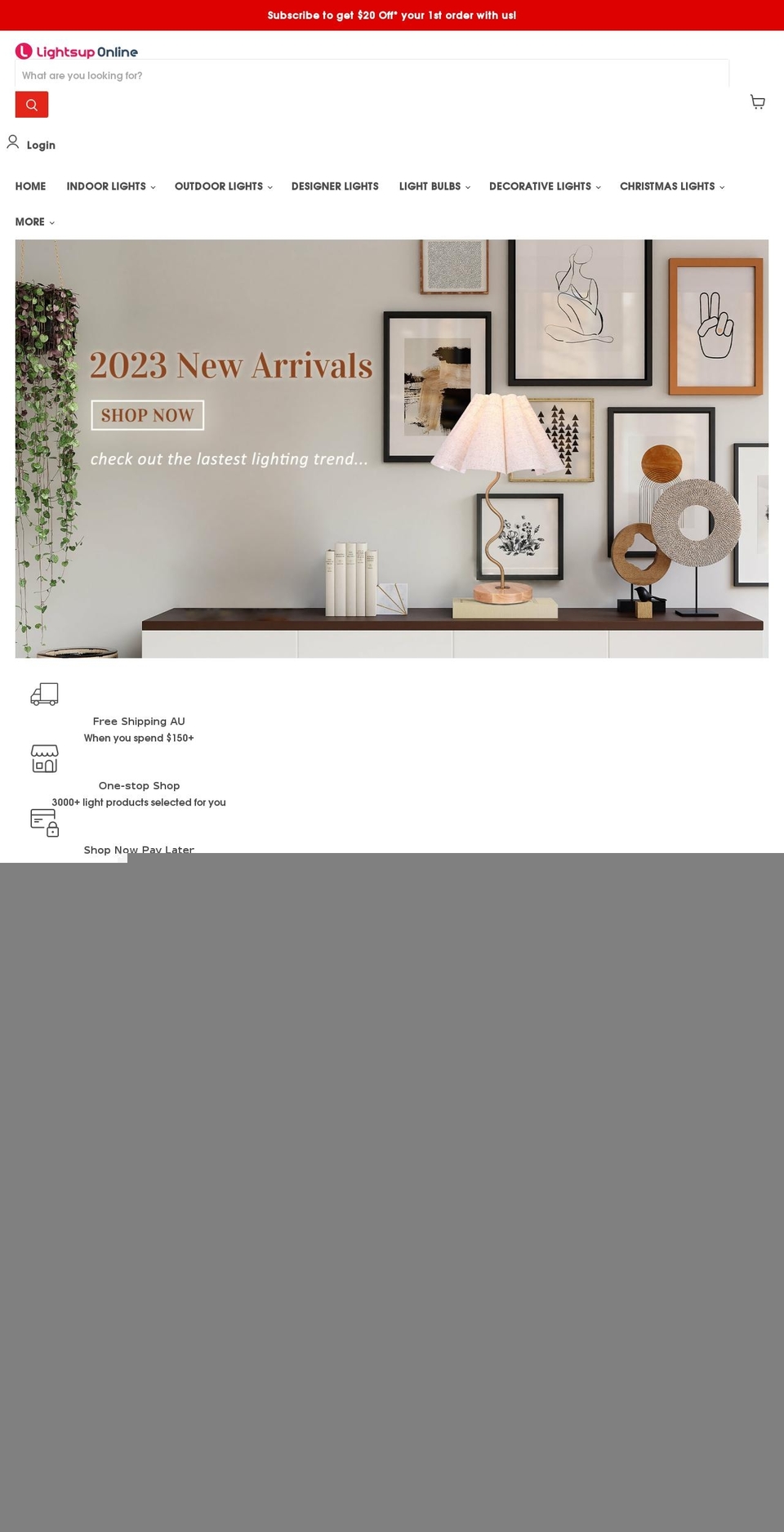 lightsuponline.com.au shopify website screenshot