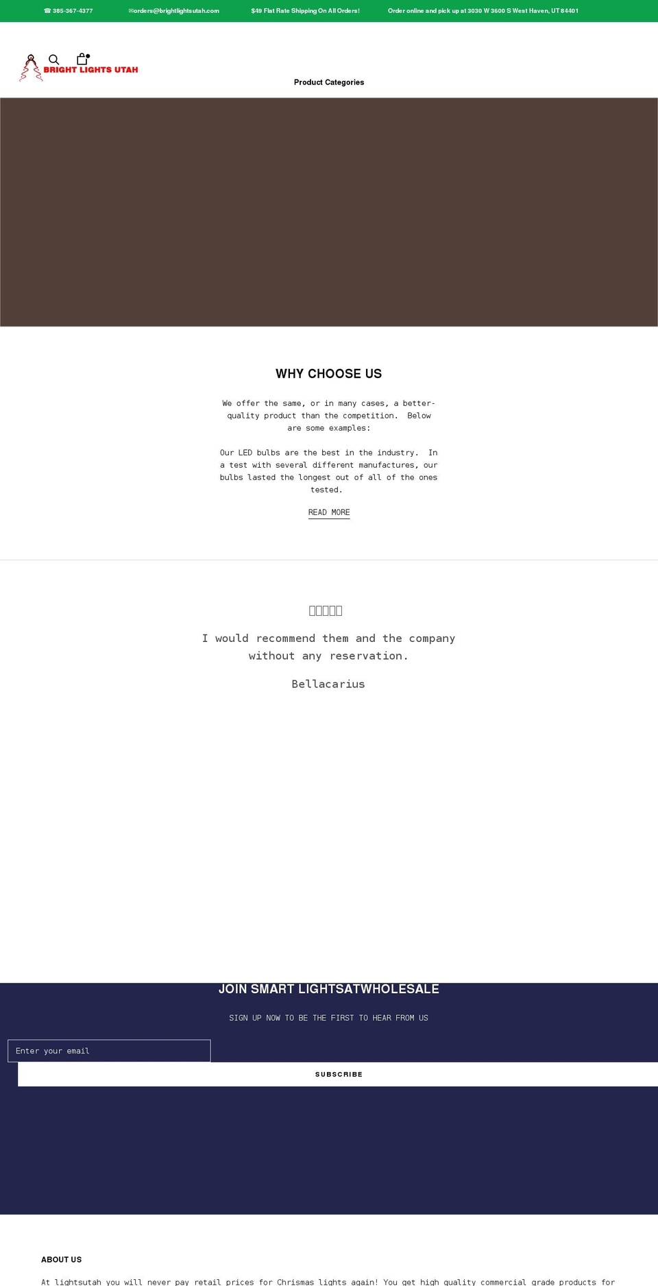 lightsutah.com shopify website screenshot