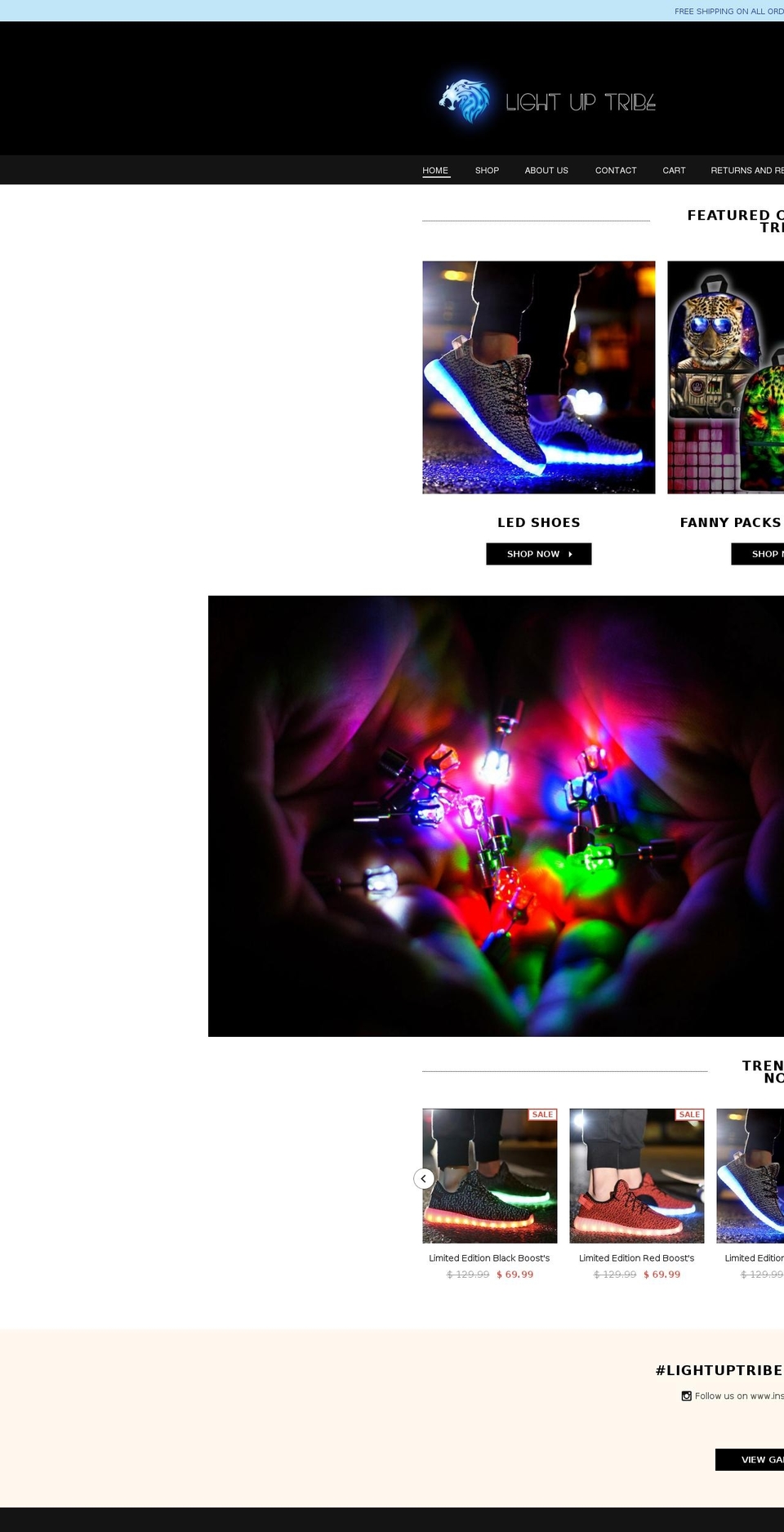 lightuptribe.com shopify website screenshot