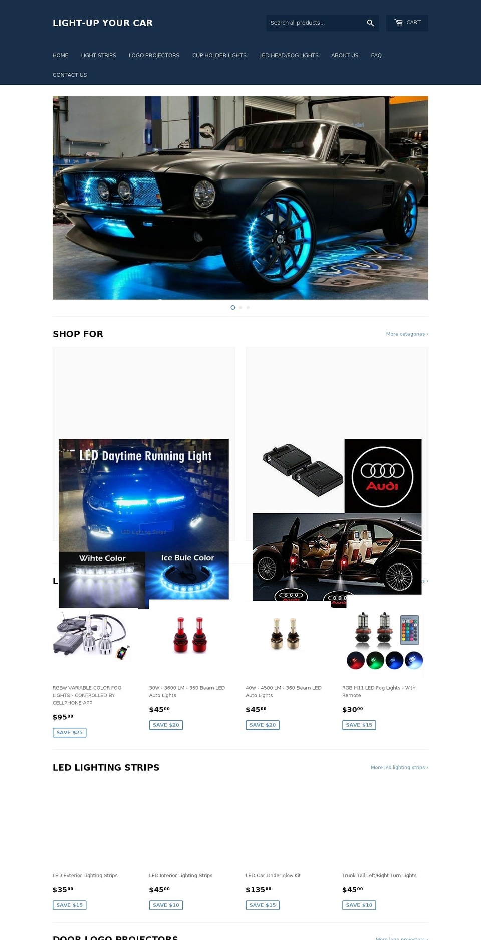 lightupyourcar.com — Shopify storefront screenshot