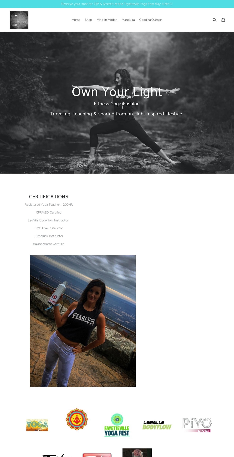 lightyogacompany.com — Shopify storefront screenshot