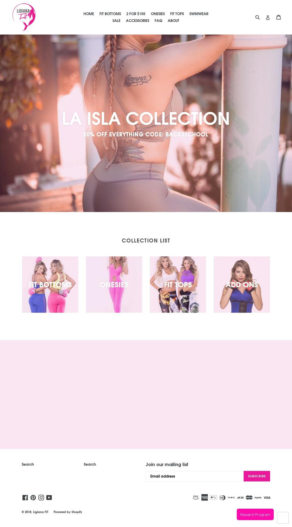 ligianafit.com — Shopify storefront screenshot