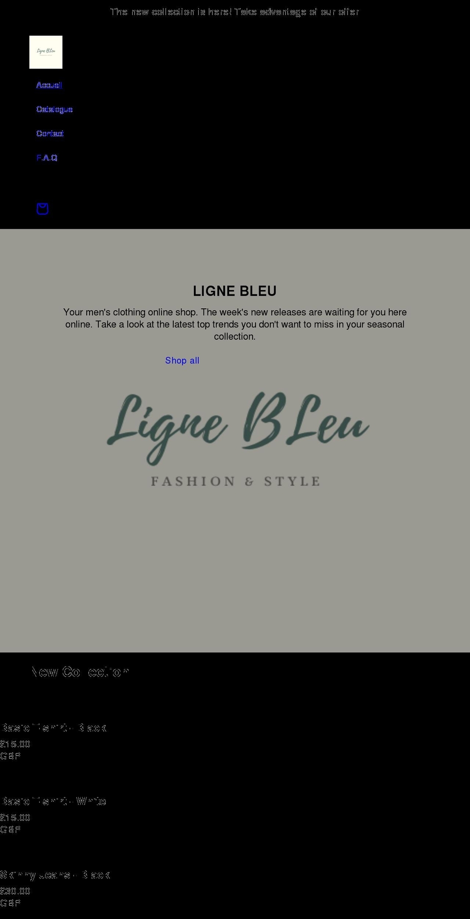 lignebleu.fr shopify website screenshot