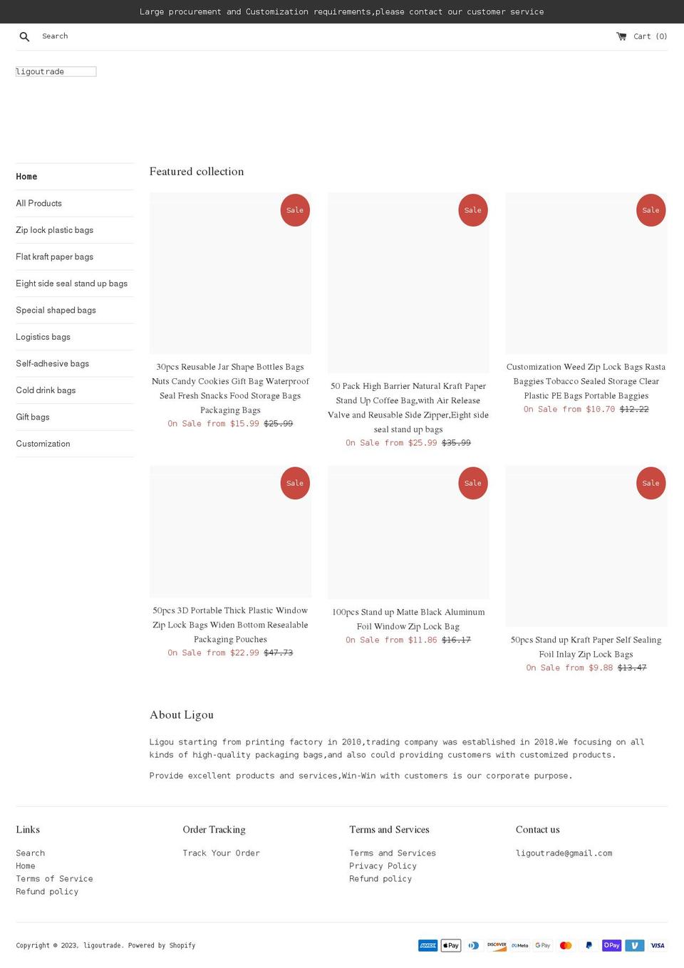 ligoutrade.com shopify website screenshot