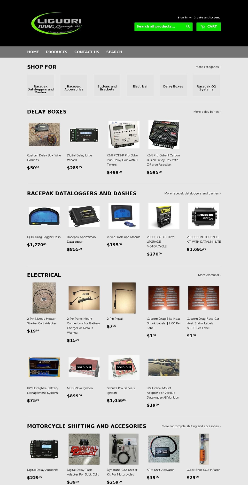 liguoridragracing.com shopify website screenshot