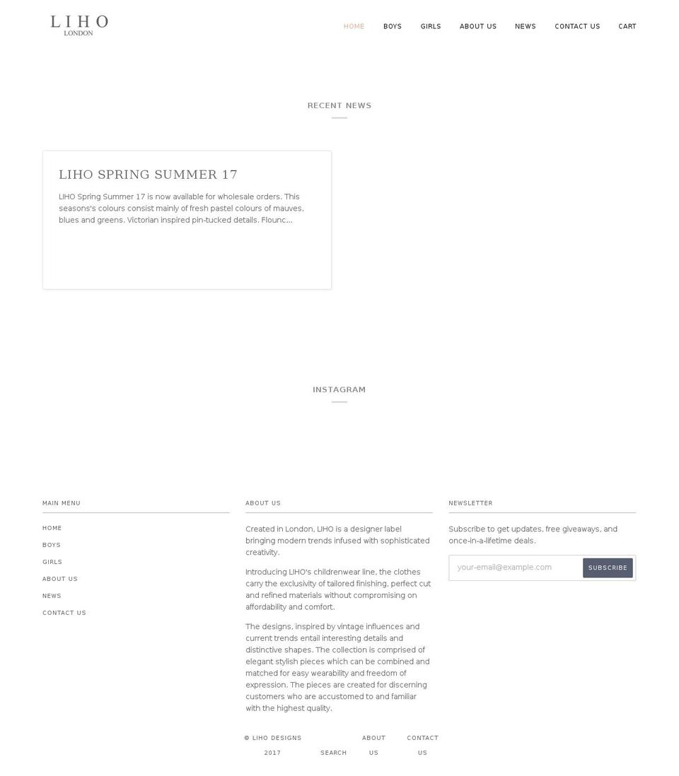 lihodesign.com shopify website screenshot