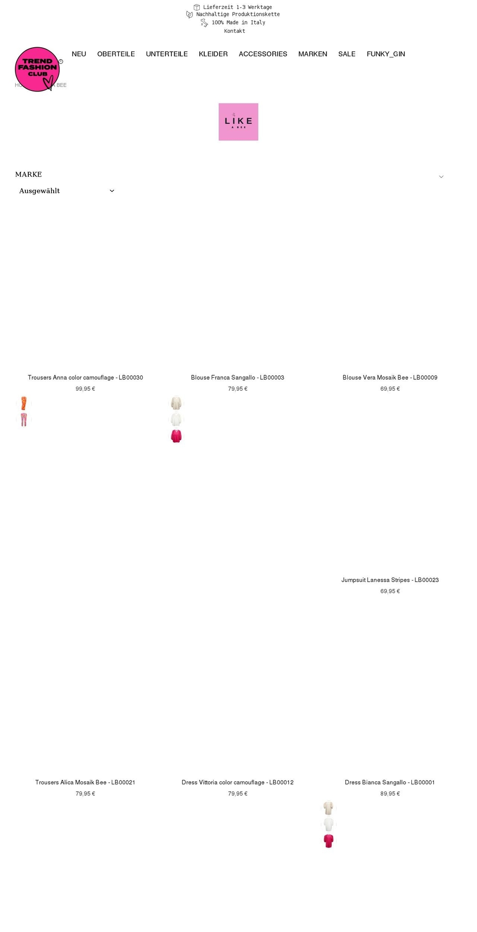 like-a-bee.com — Shopify storefront screenshot
