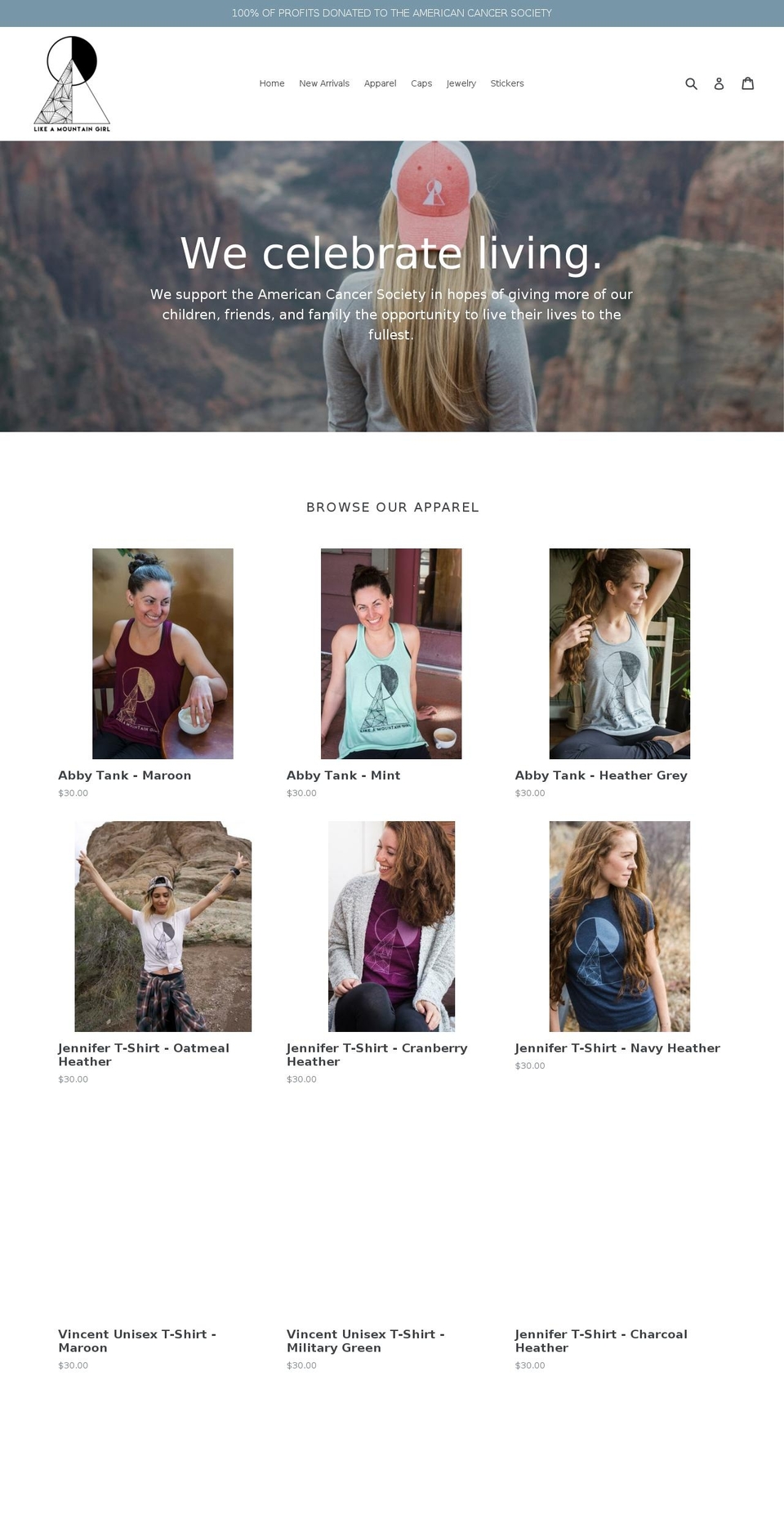 likeamountaingirl.com shopify website screenshot