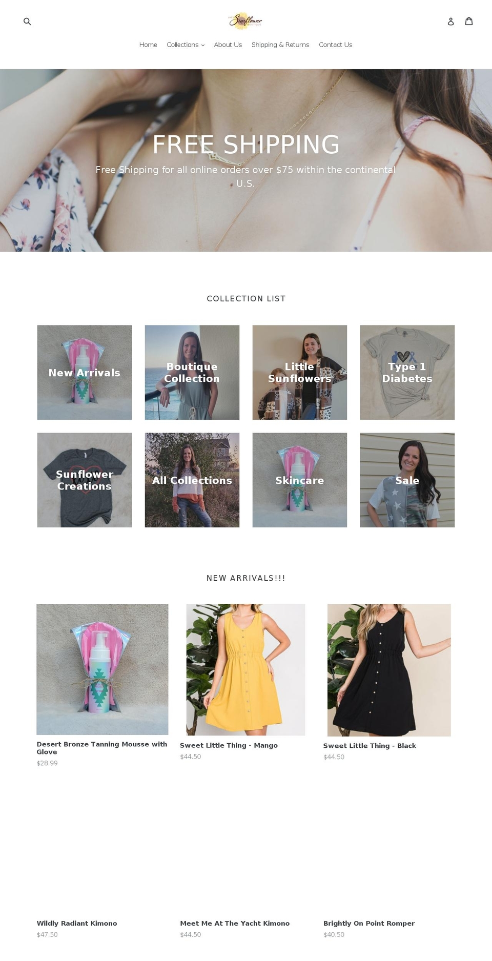 likeasunflower.com shopify website screenshot