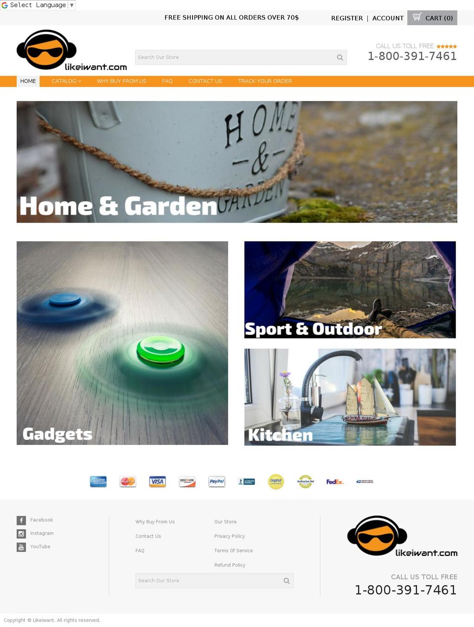 likeiwant.com — Shopify storefront screenshot