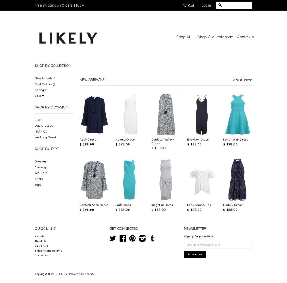 likely.nyc shopify website screenshot