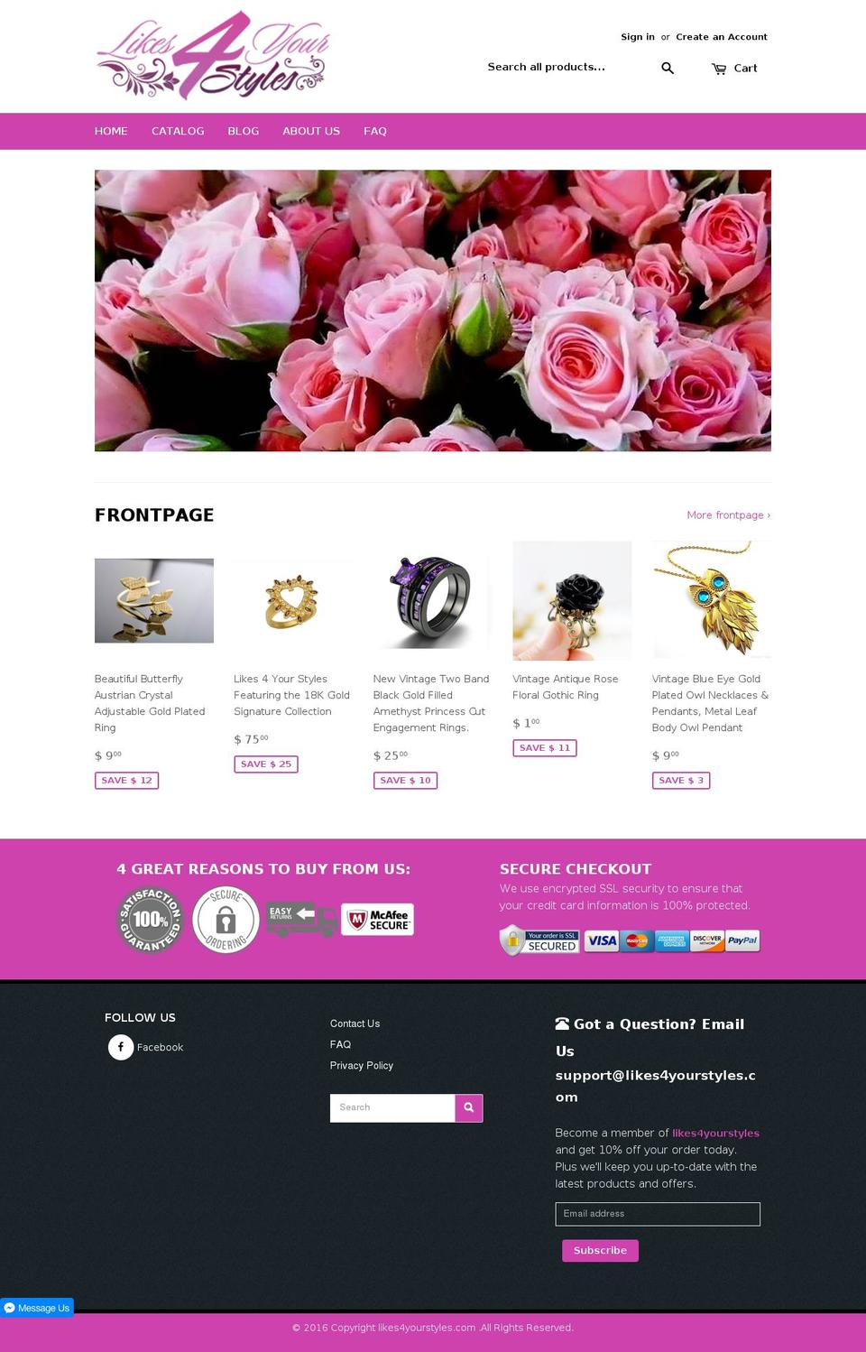 likes4yourstyles.com shopify website screenshot