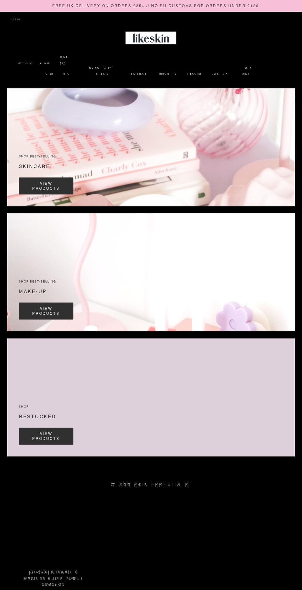 likeskincare.com shopify website screenshot