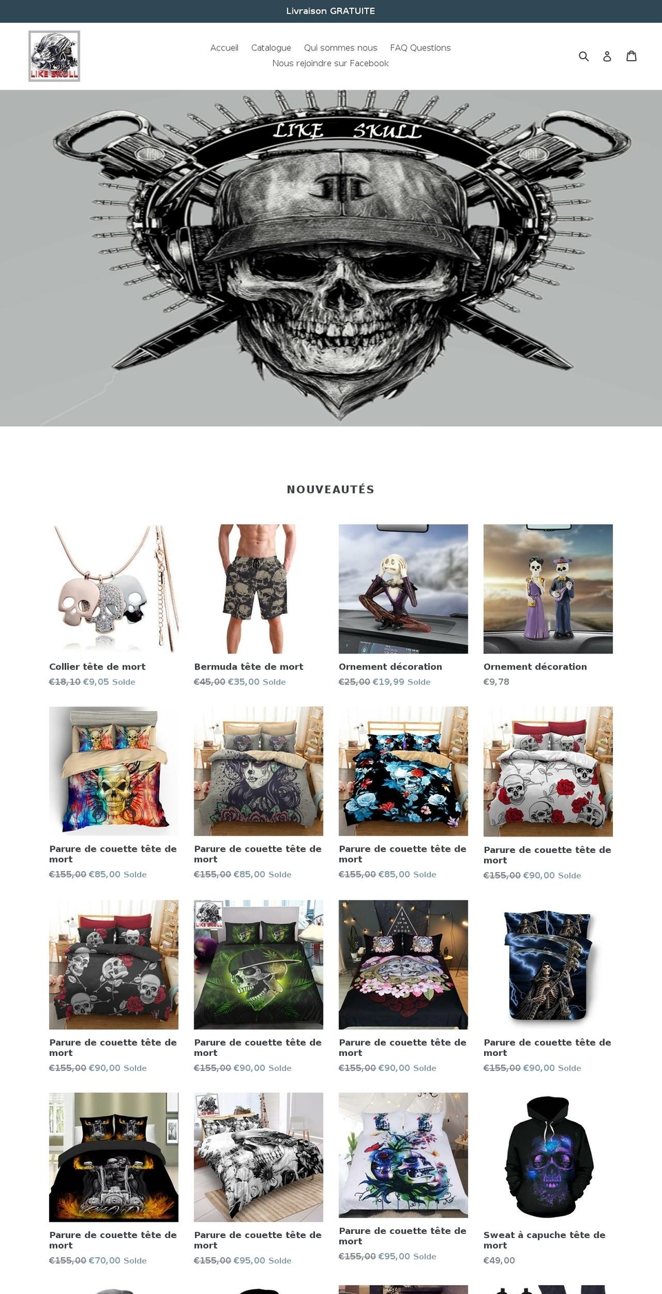 template-shopiflight-0911 Shopify theme site example likeskull.com