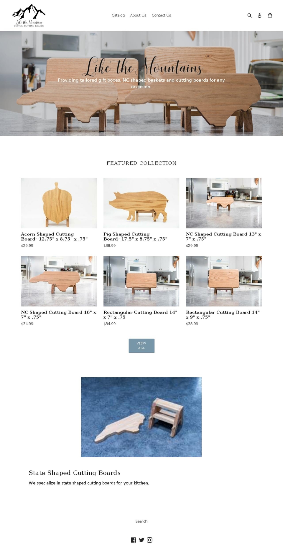 likethemountains.com — Shopify storefront screenshot