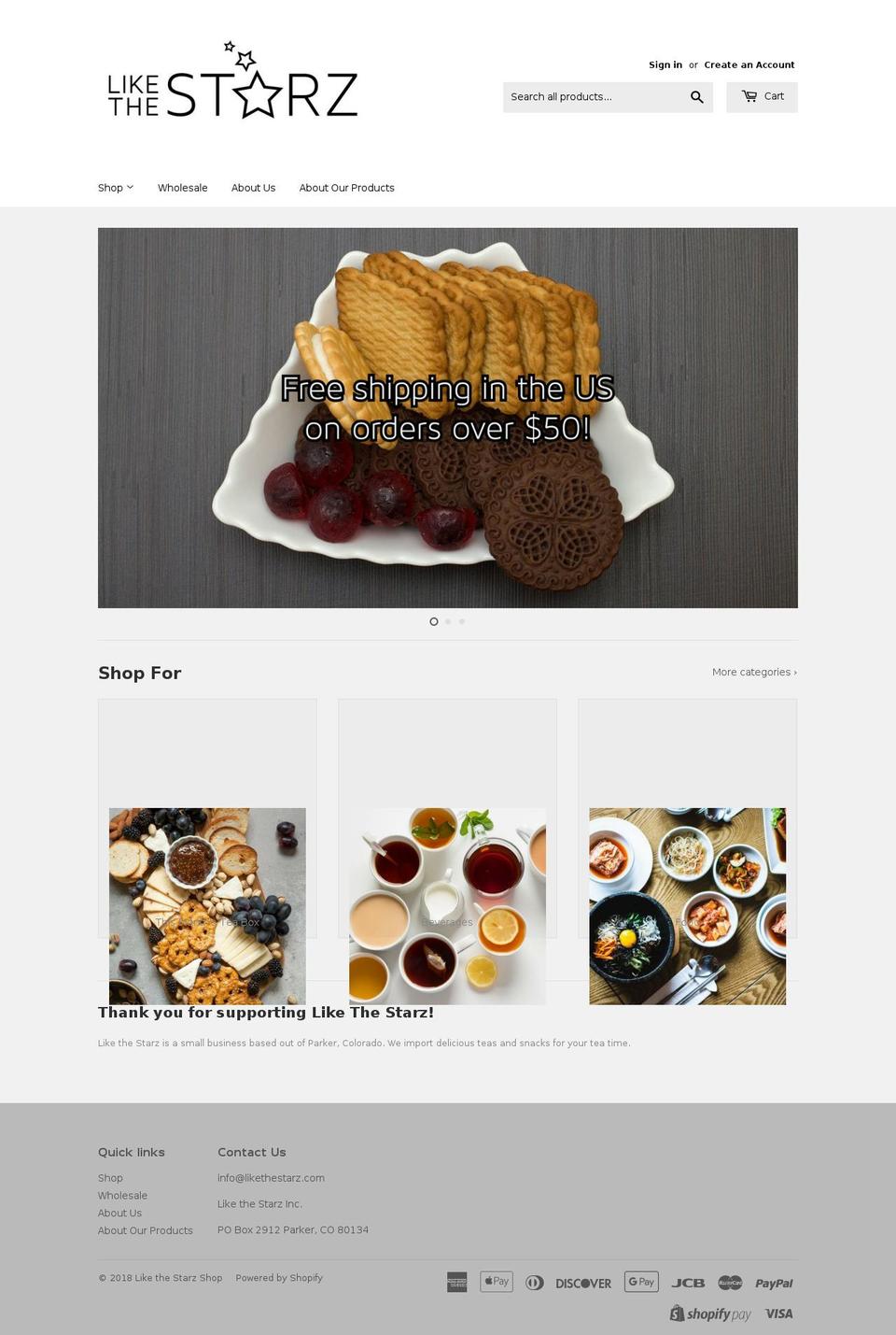 likethestarz.com — Shopify storefront screenshot