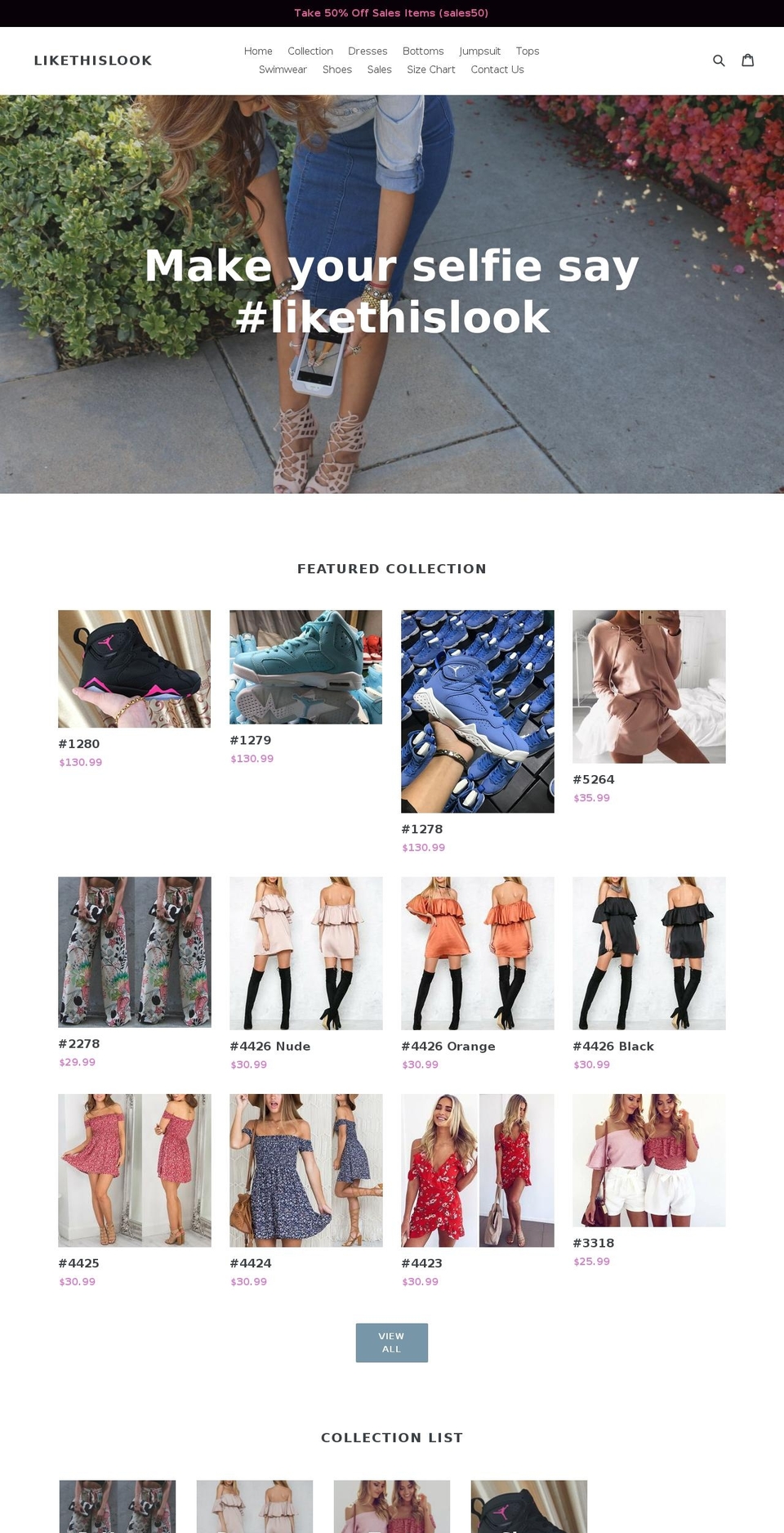 likethislook.com shopify website screenshot