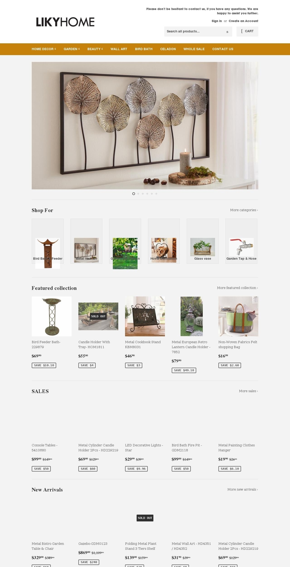 likyhome.com shopify website screenshot