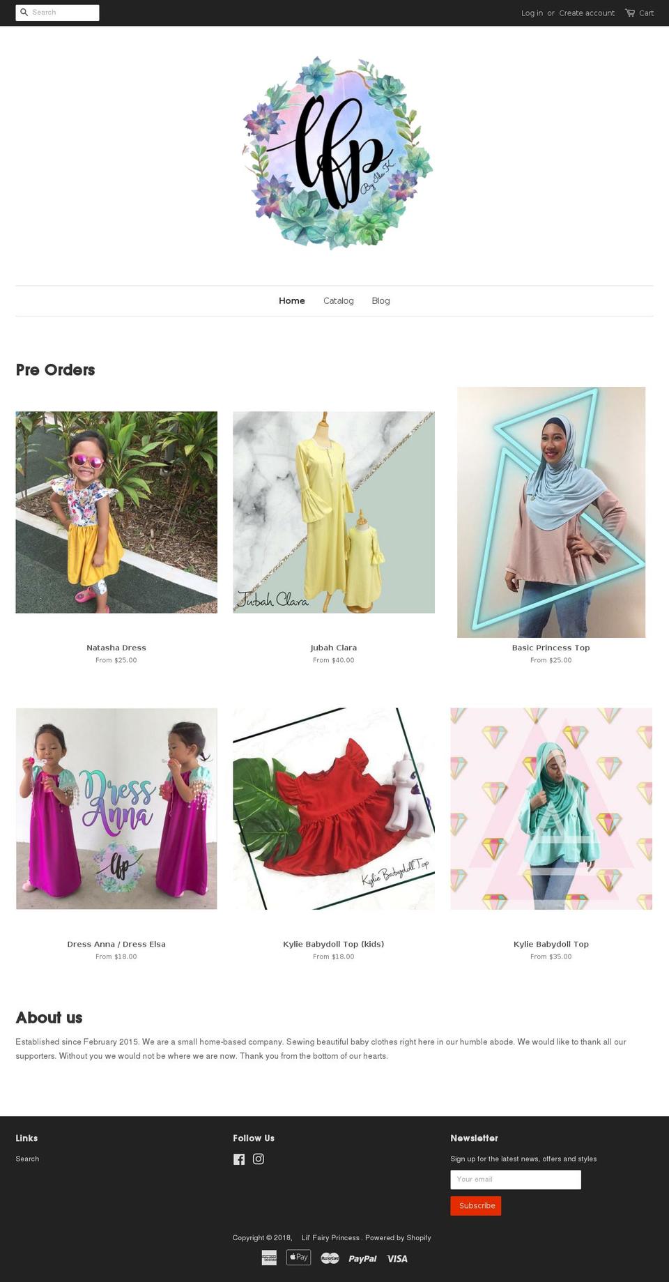 lil-fairy-princess.com — Shopify storefront screenshot