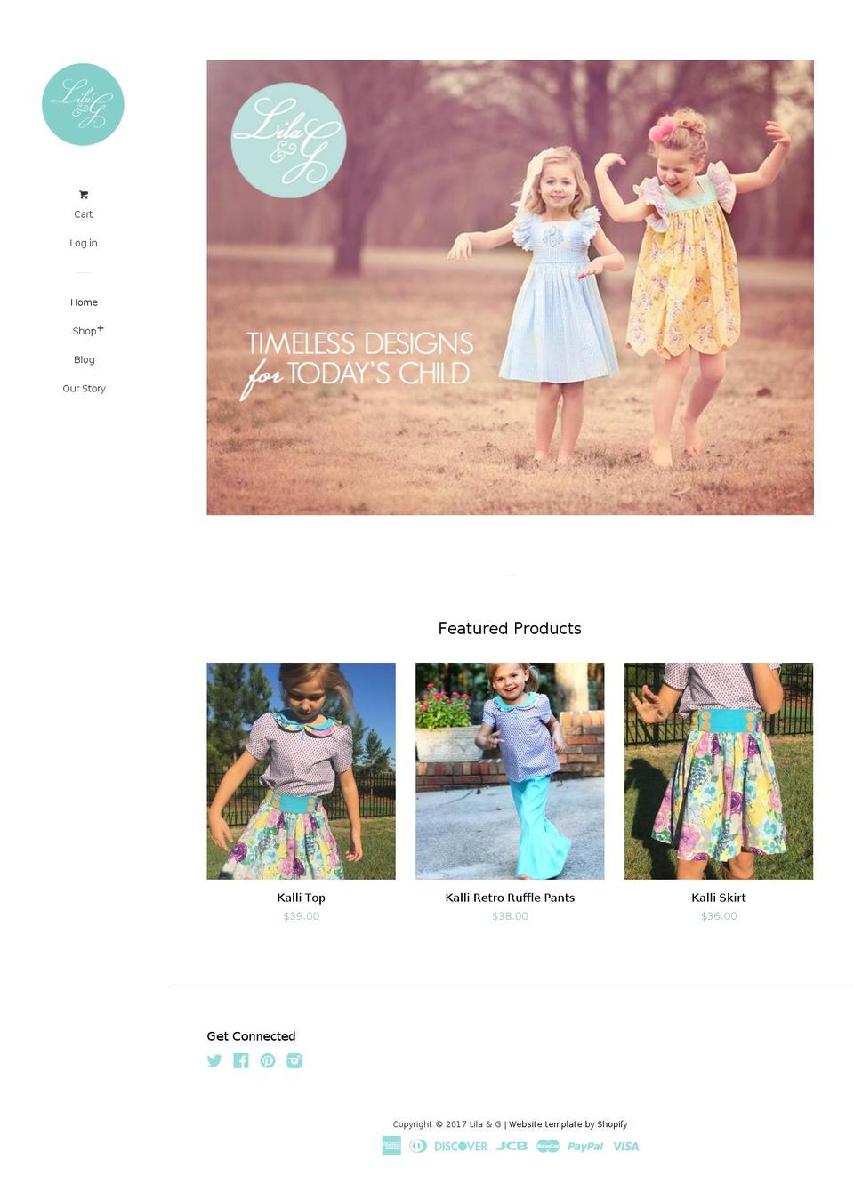 lilaandg.com shopify website screenshot