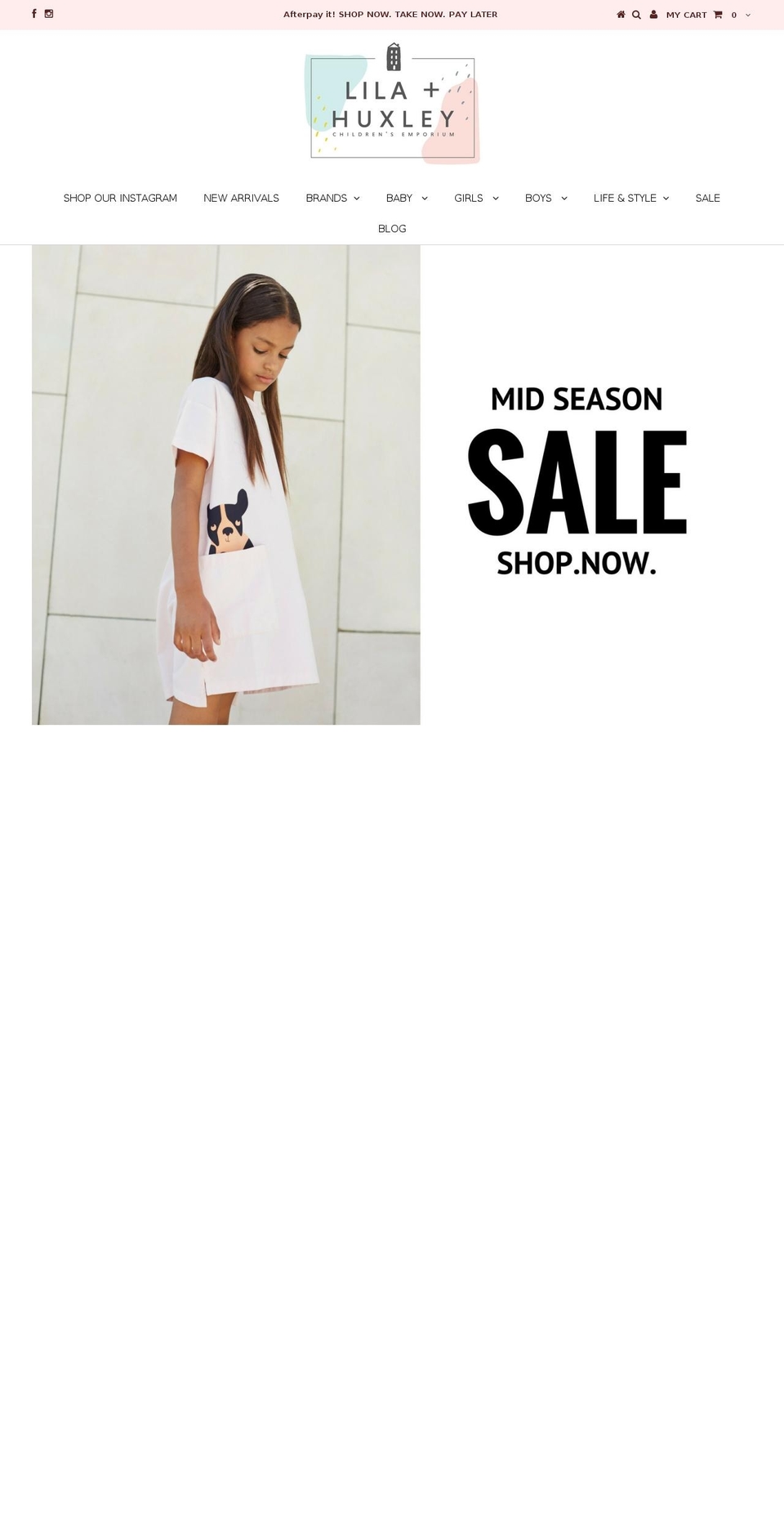 lilaandhuxley.com shopify website screenshot