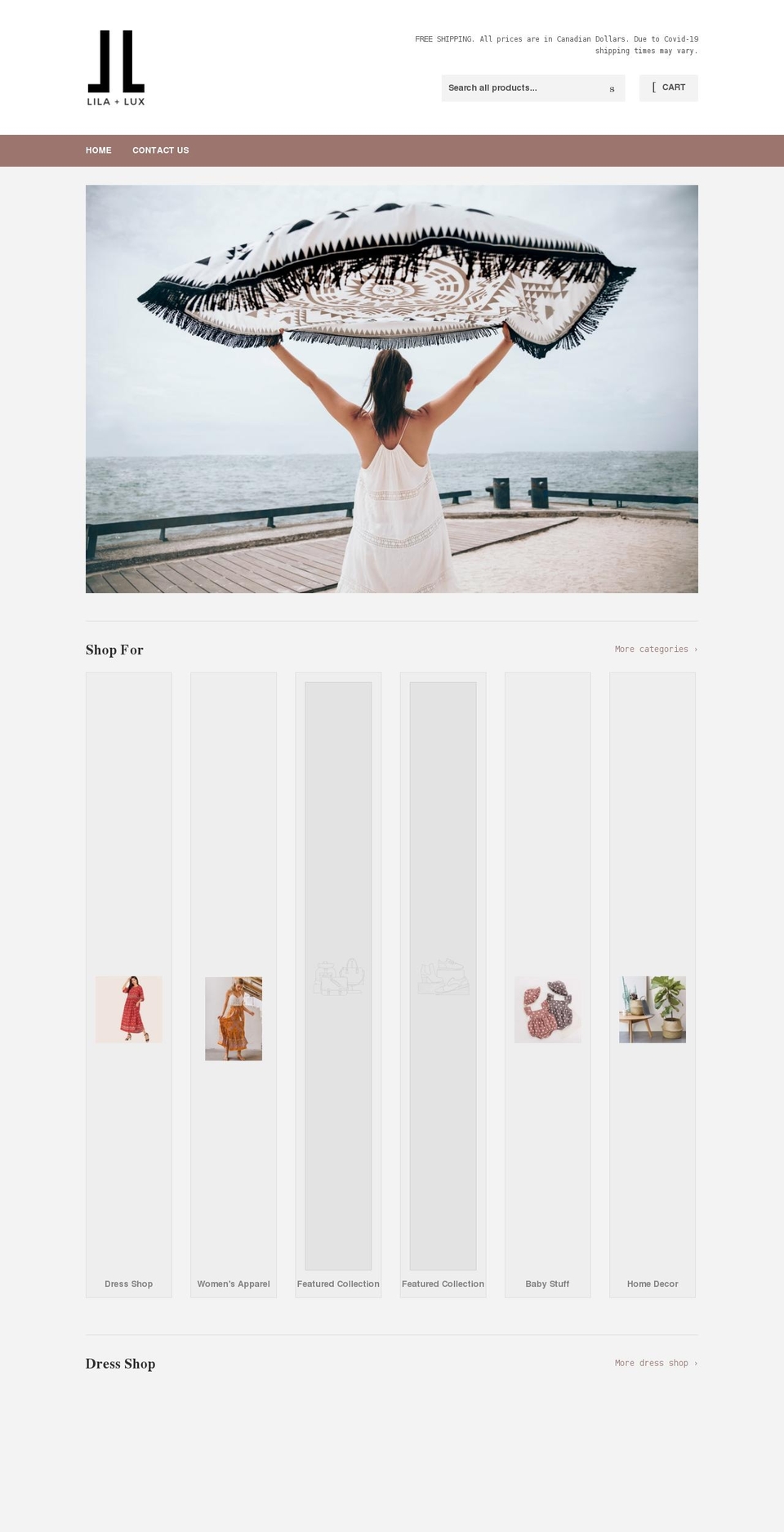 lilaandlux.com shopify website screenshot