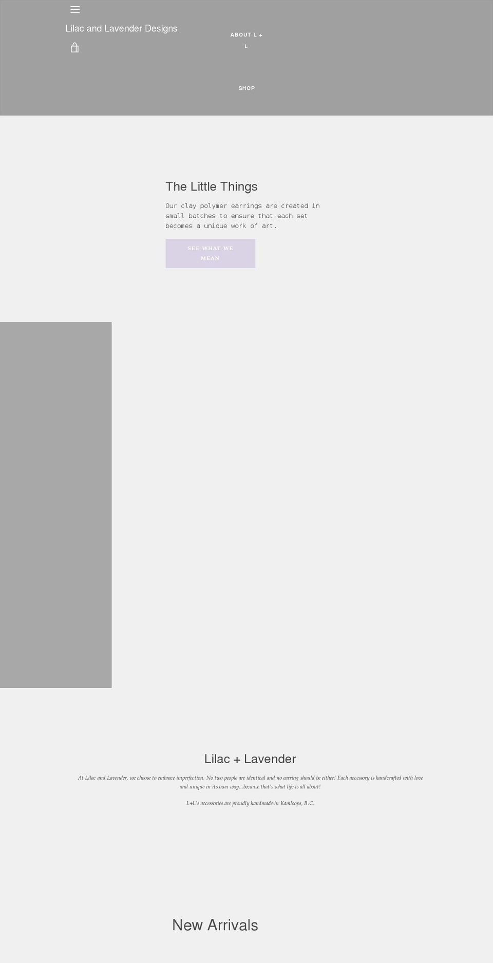 lilacandlavenderdesigns.com shopify website screenshot