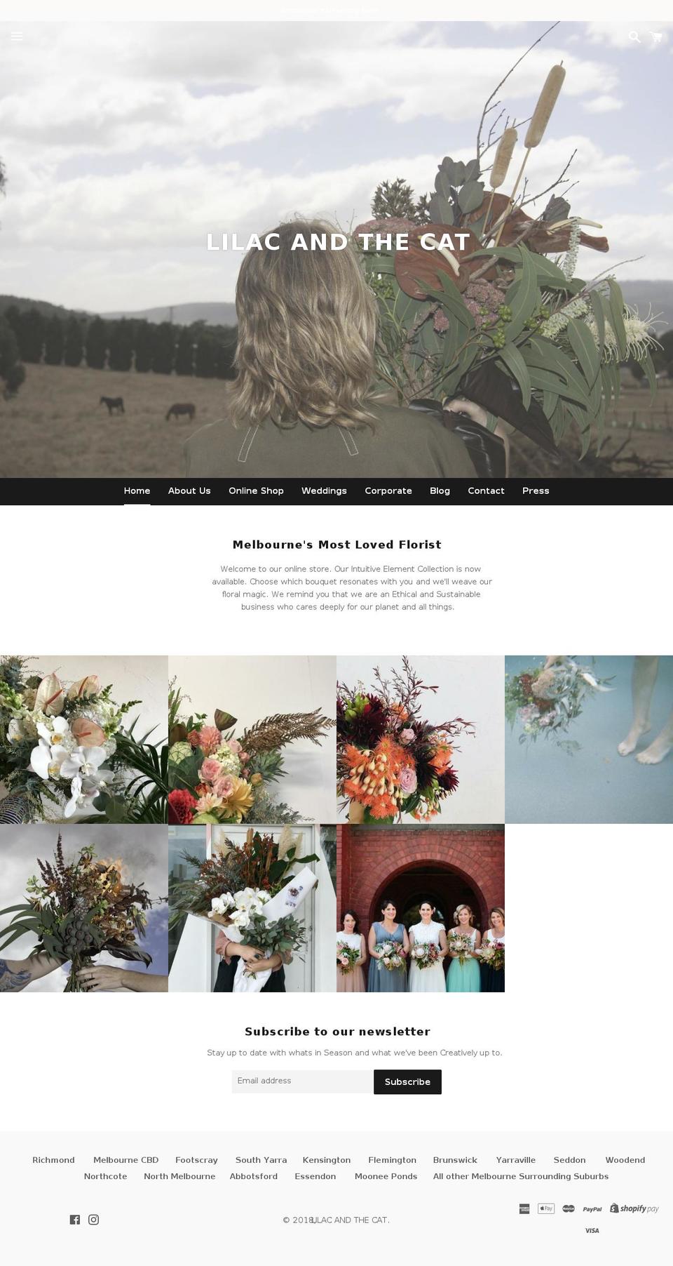 lilacandthecat.com.au shopify website screenshot