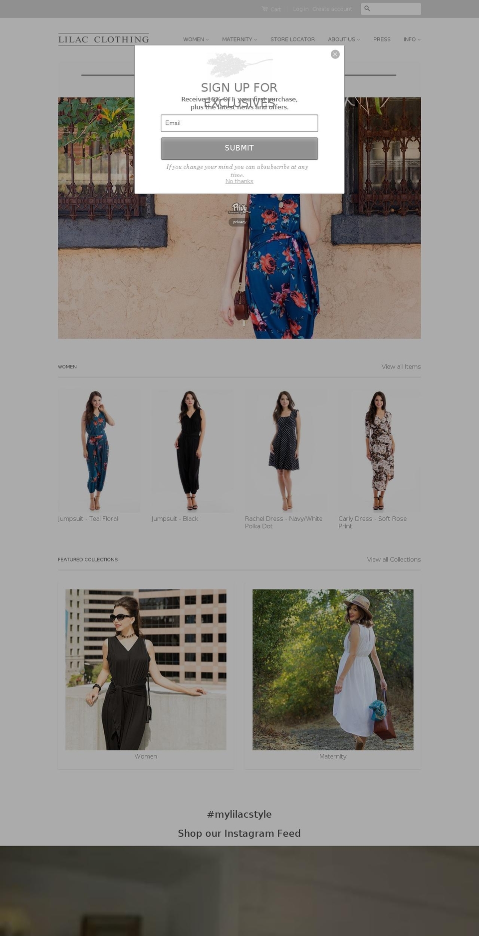 lilacclothing.net shopify website screenshot