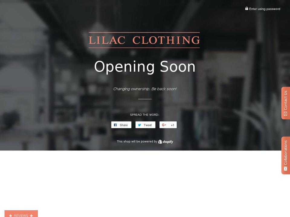 lilacclothing.org shopify website screenshot