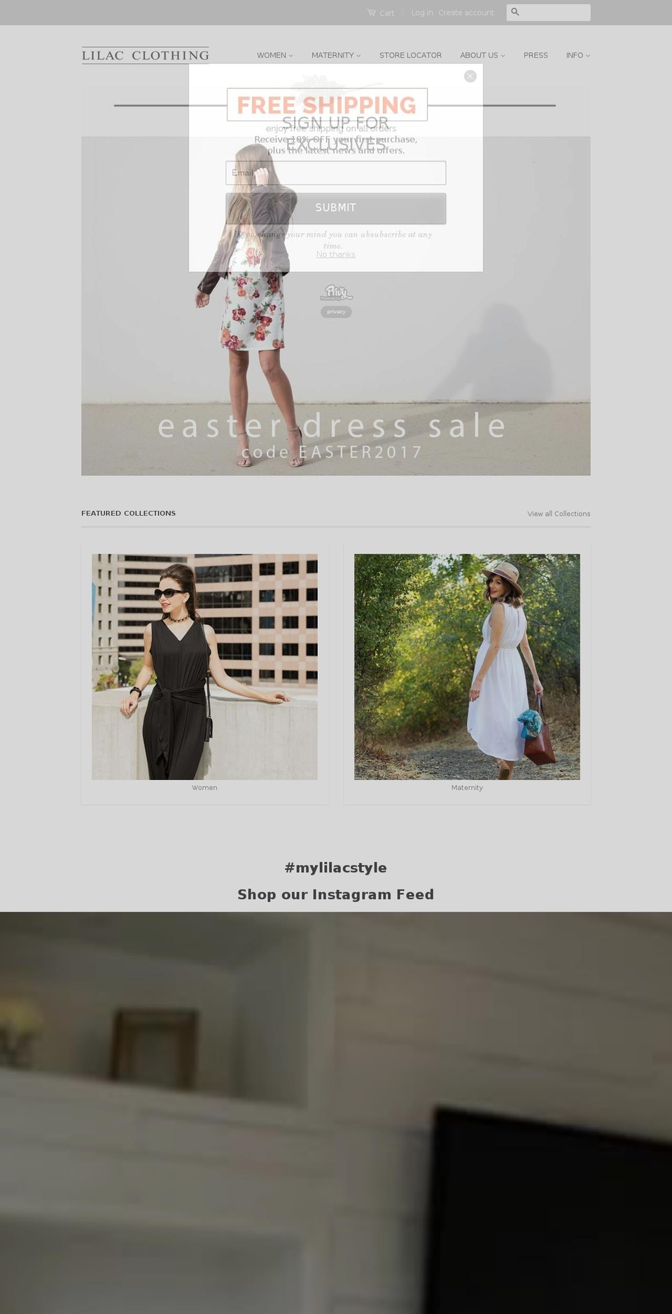 lilacmaternity.com shopify website screenshot