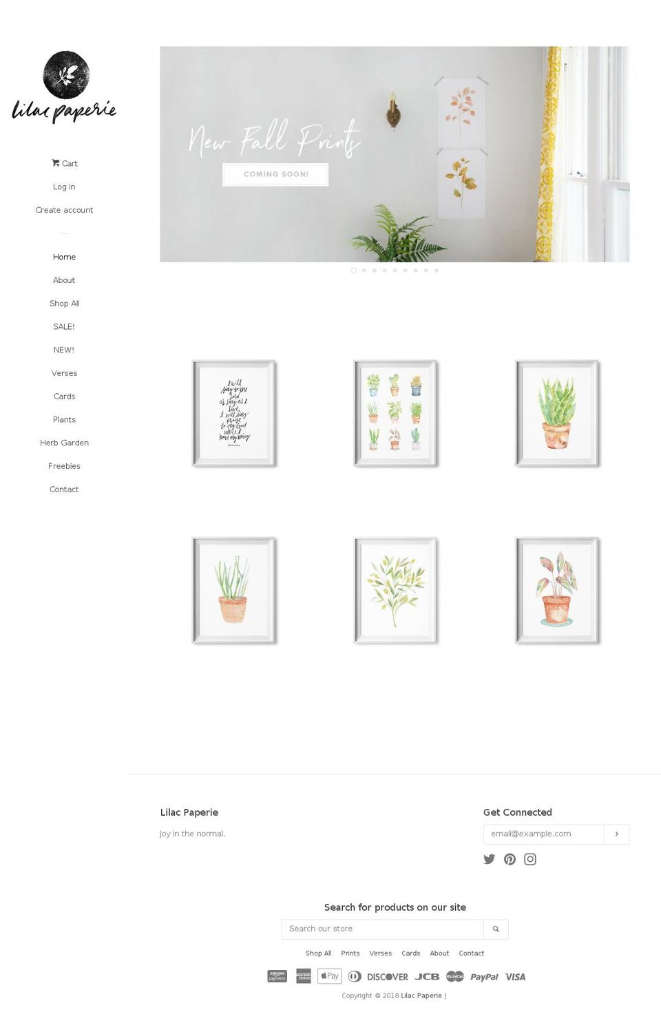 lilacpaperie.com — Shopify storefront screenshot