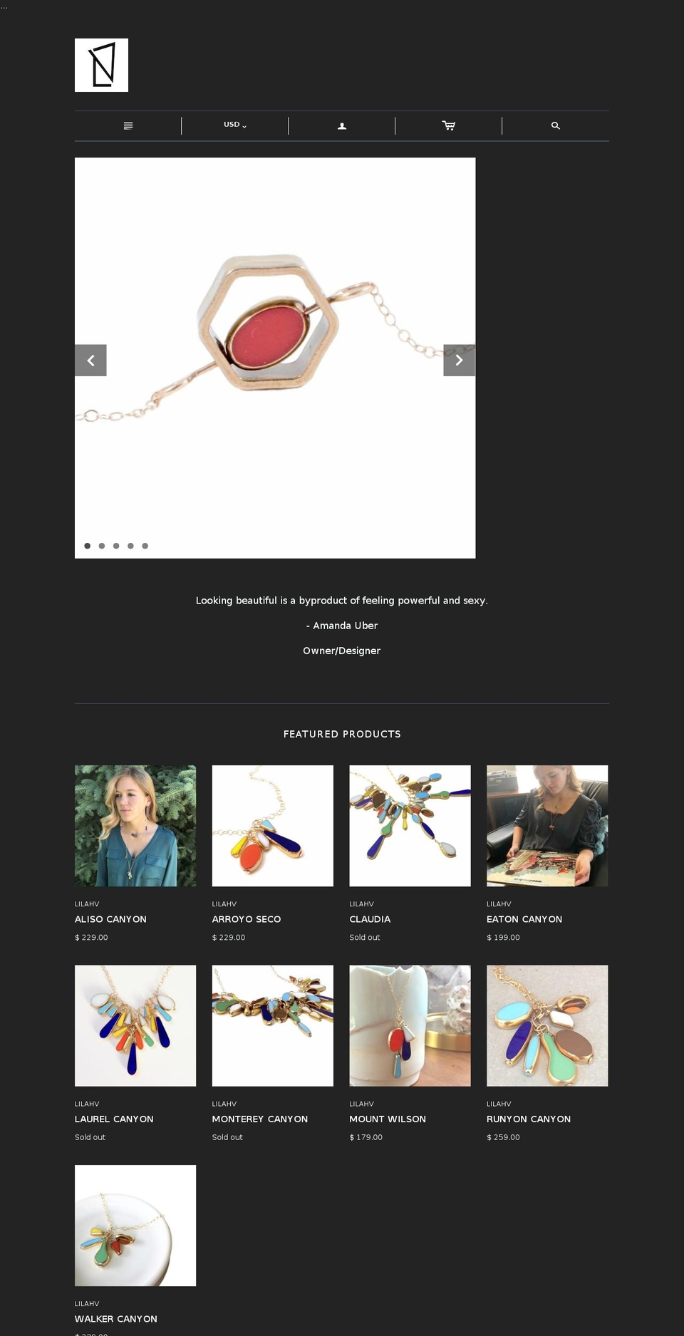 lilahvjewelry.com — Shopify storefront screenshot
