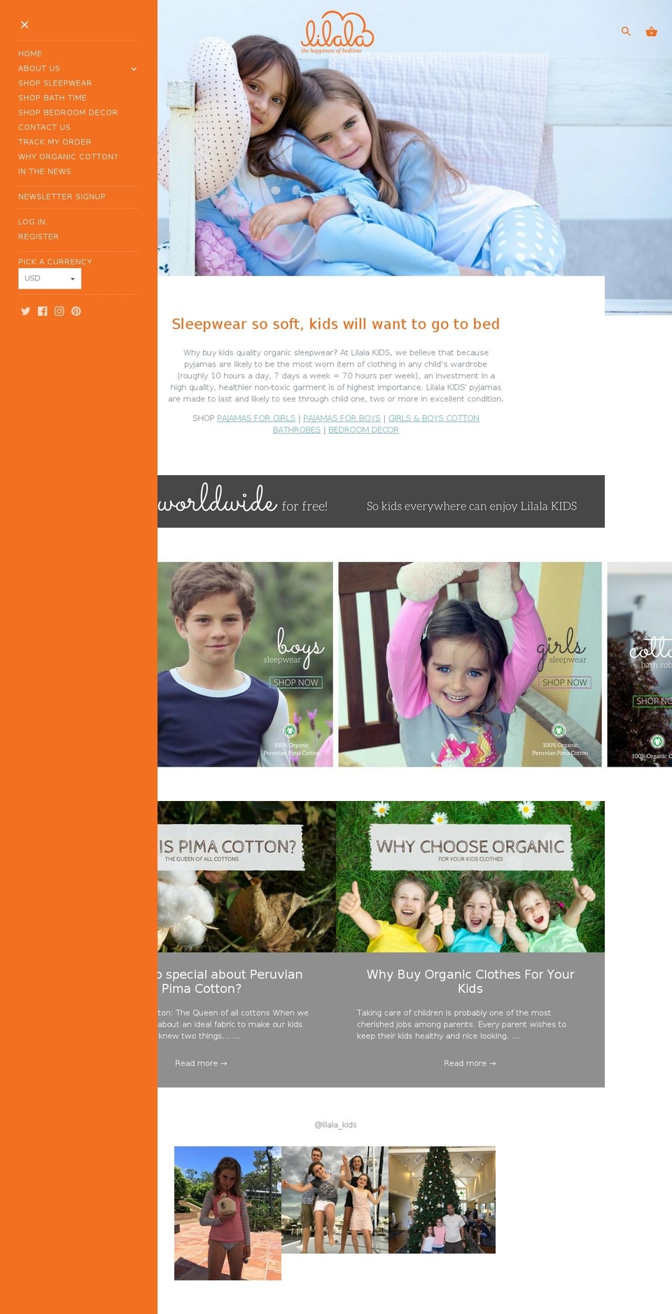 lilalakids.com.au shopify website screenshot