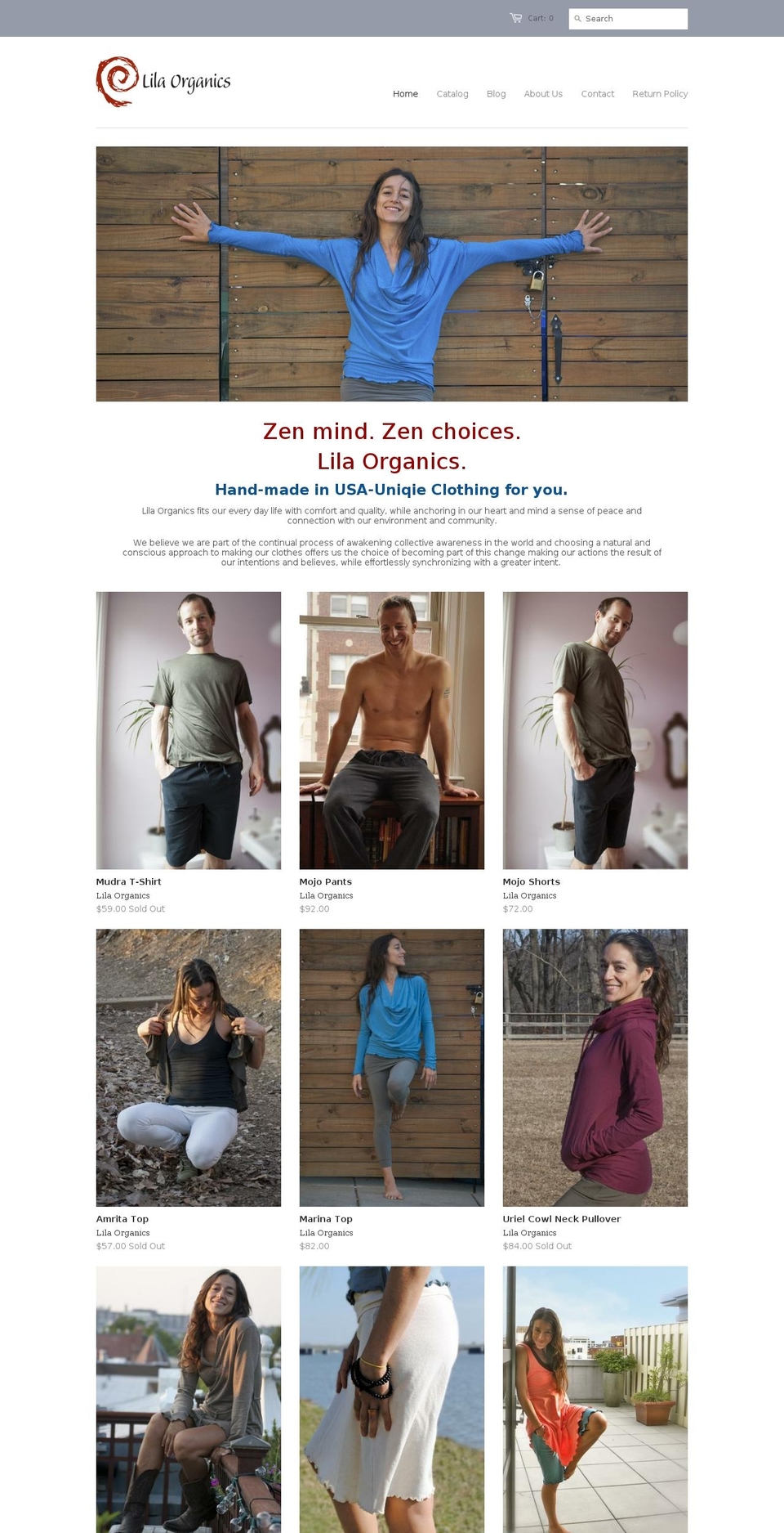 lilaorganics.com shopify website screenshot