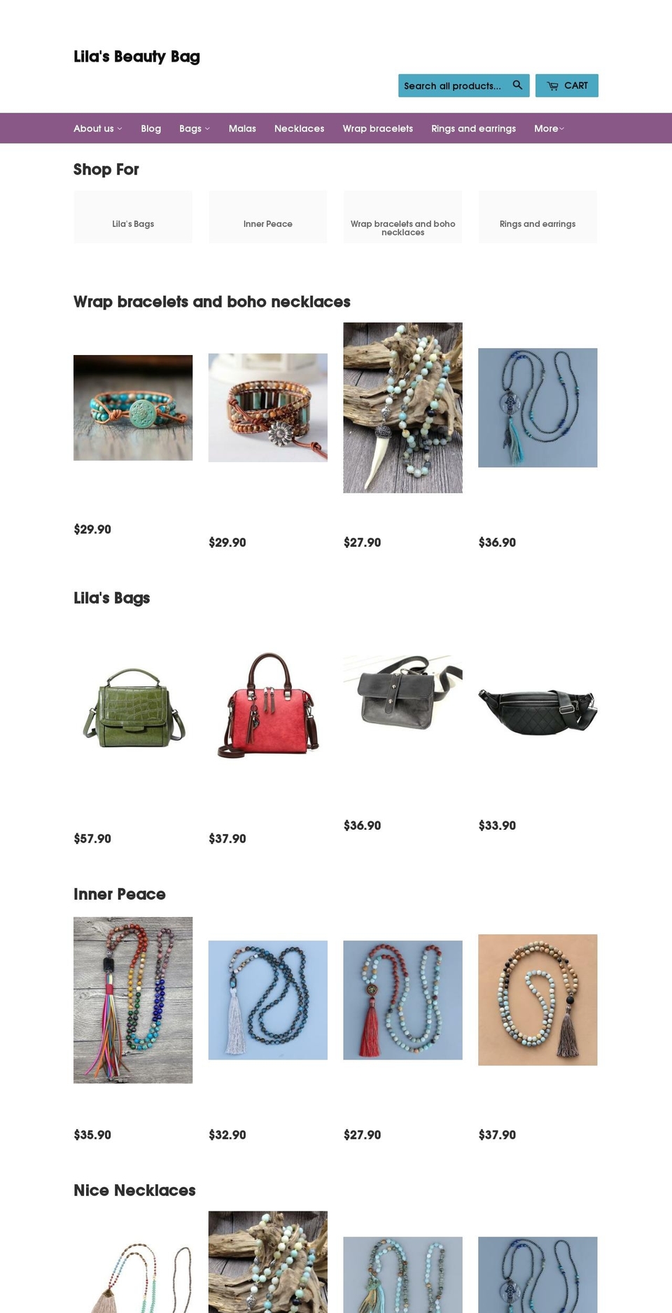 lilasbeautybag.com — Shopify storefront screenshot