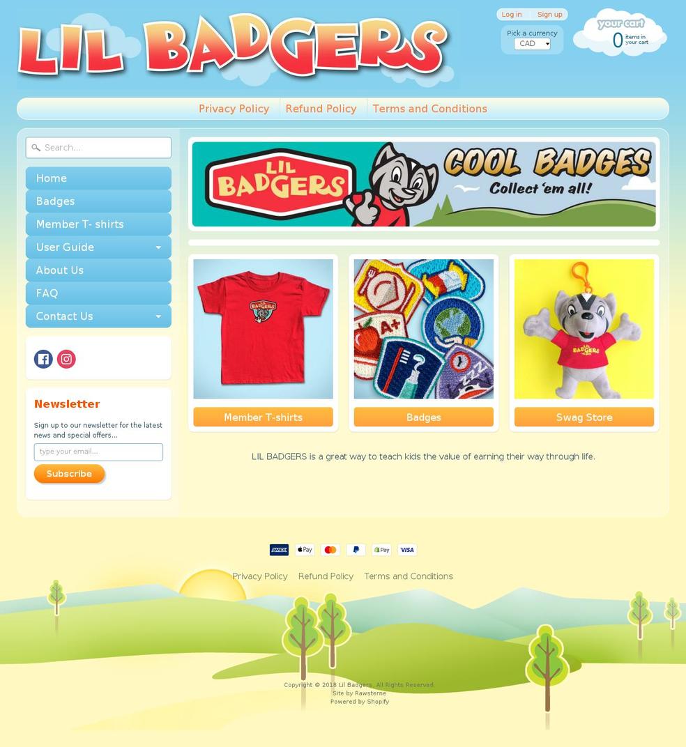 lilbadgers.com shopify website screenshot