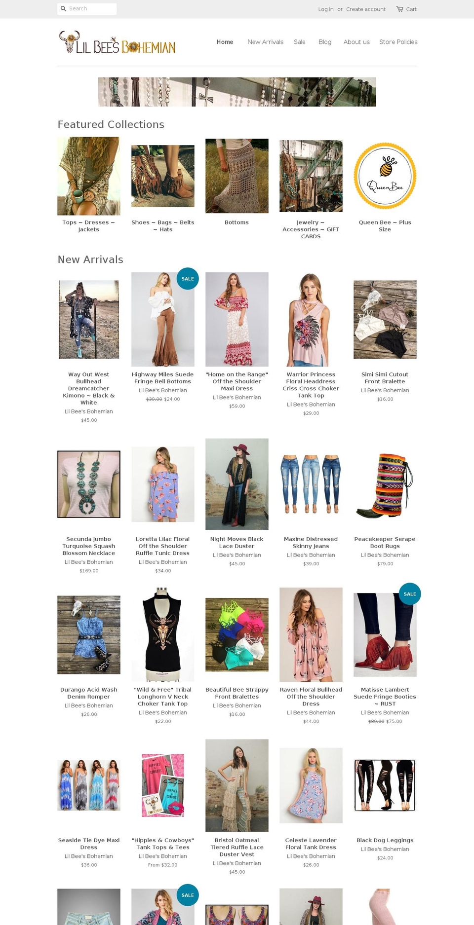 lilbeesbohemian.com shopify website screenshot