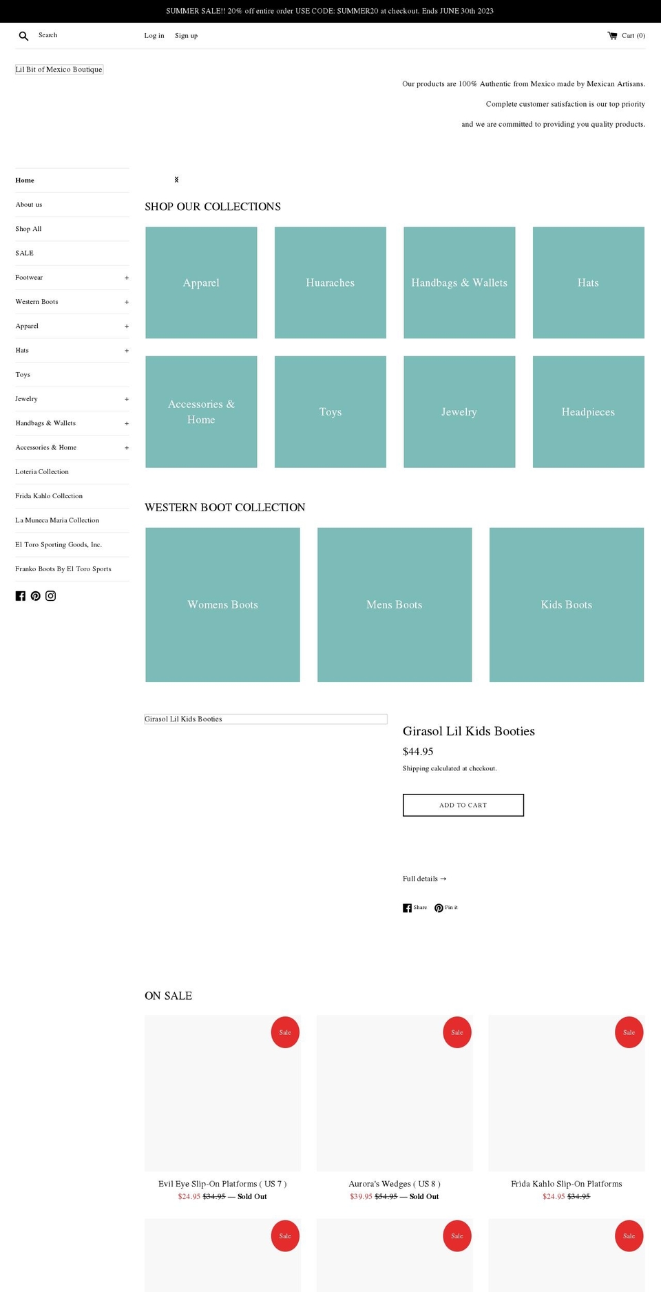 lilbitofmexico.com shopify website screenshot
