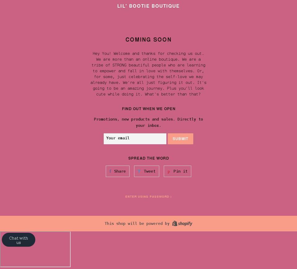 lilbootieboutique.com shopify website screenshot