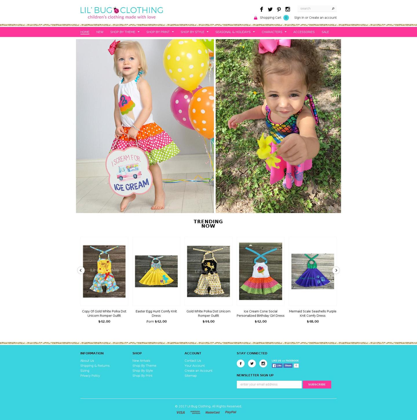 lilbugclothing.com shopify website screenshot