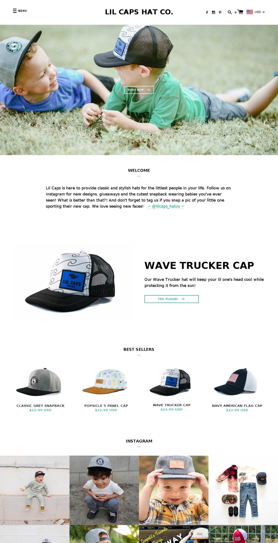 lilcaps.com — Shopify storefront screenshot