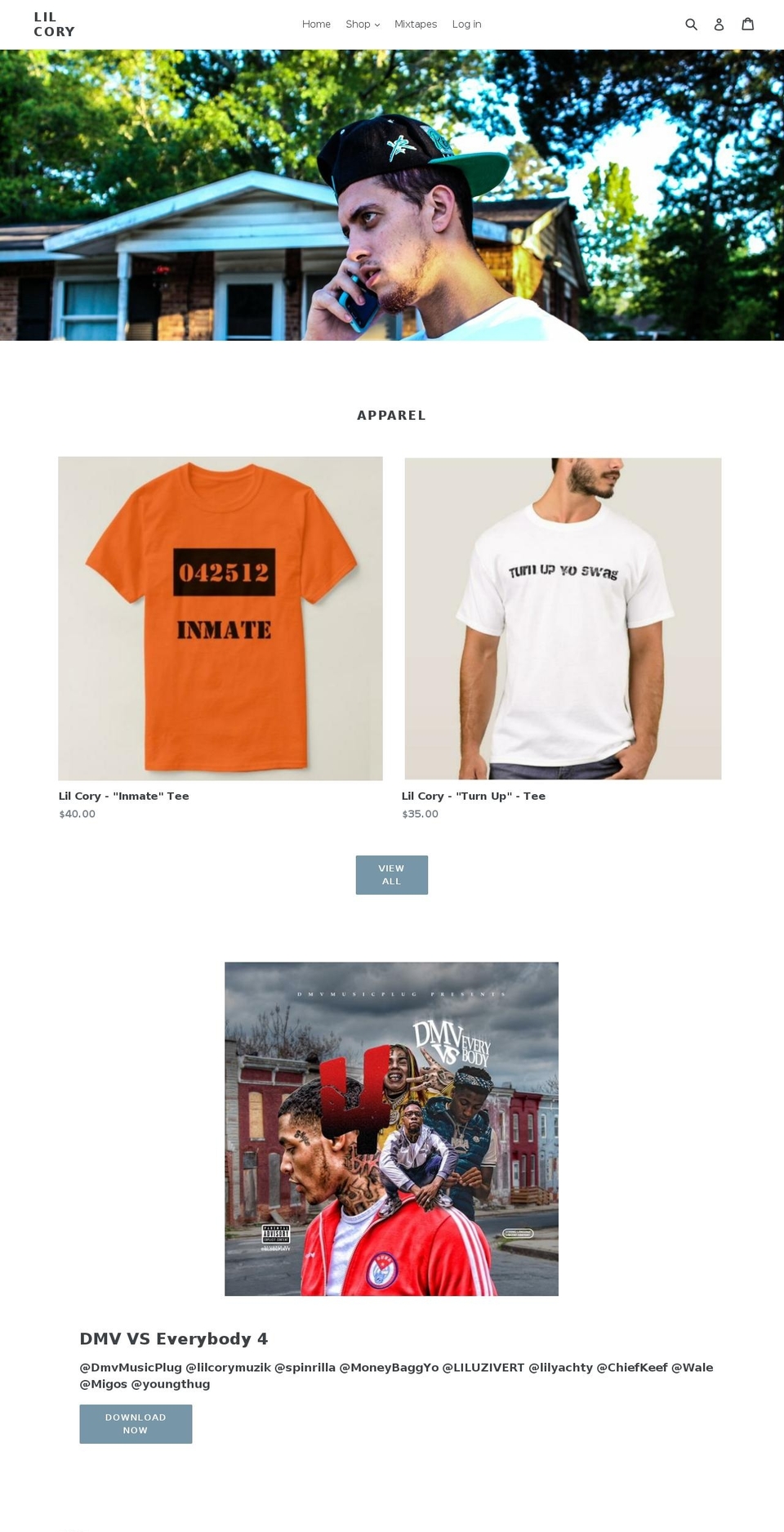 lilcory.com shopify website screenshot
