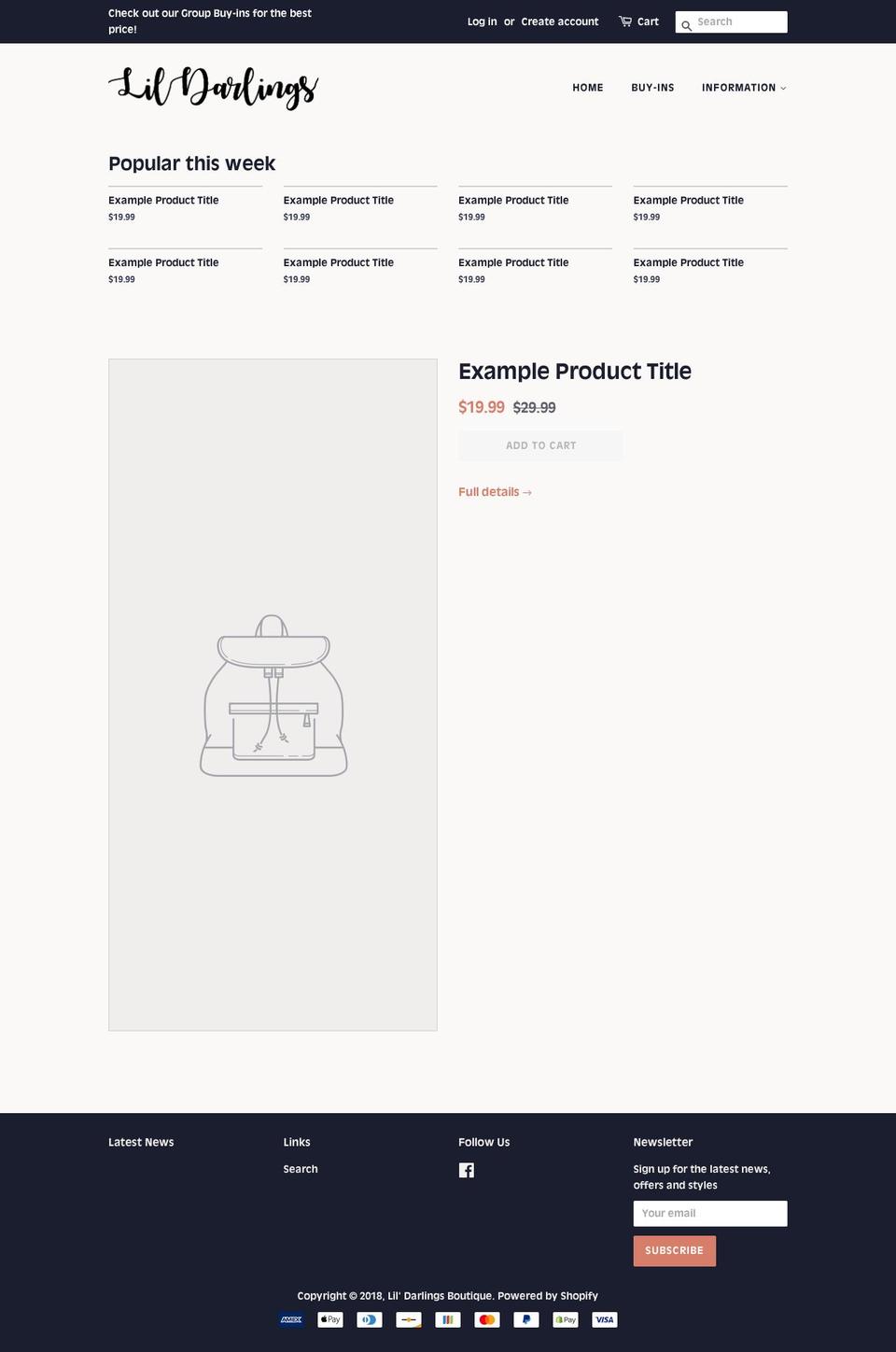 lildarlingsboutique.com — Shopify storefront screenshot