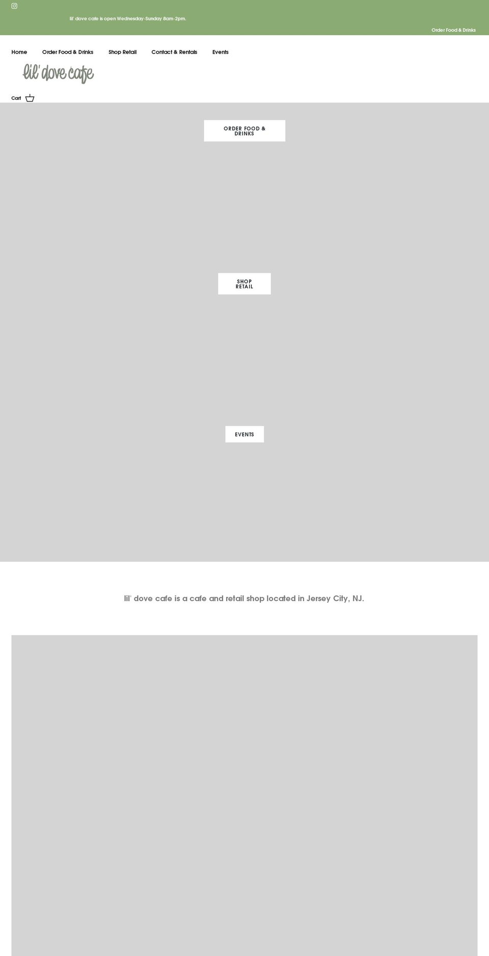 lildovecafe.com shopify website screenshot