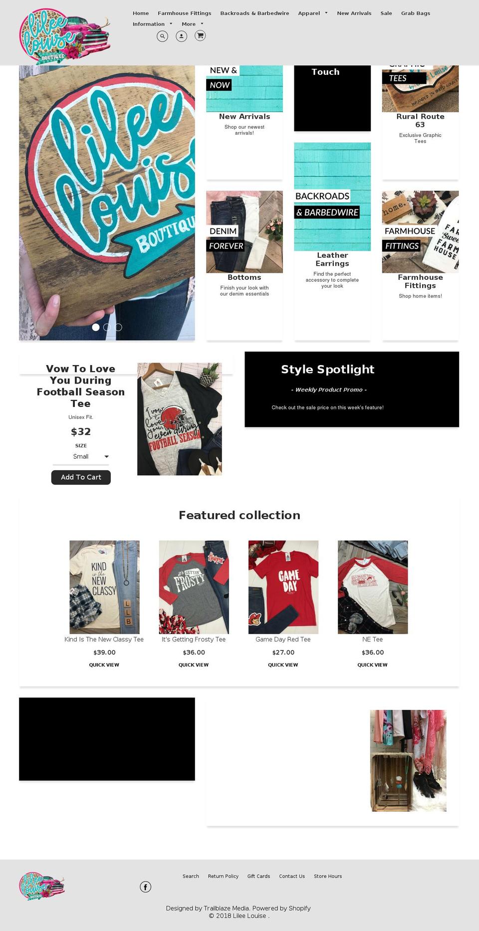 lileelouise.com shopify website screenshot